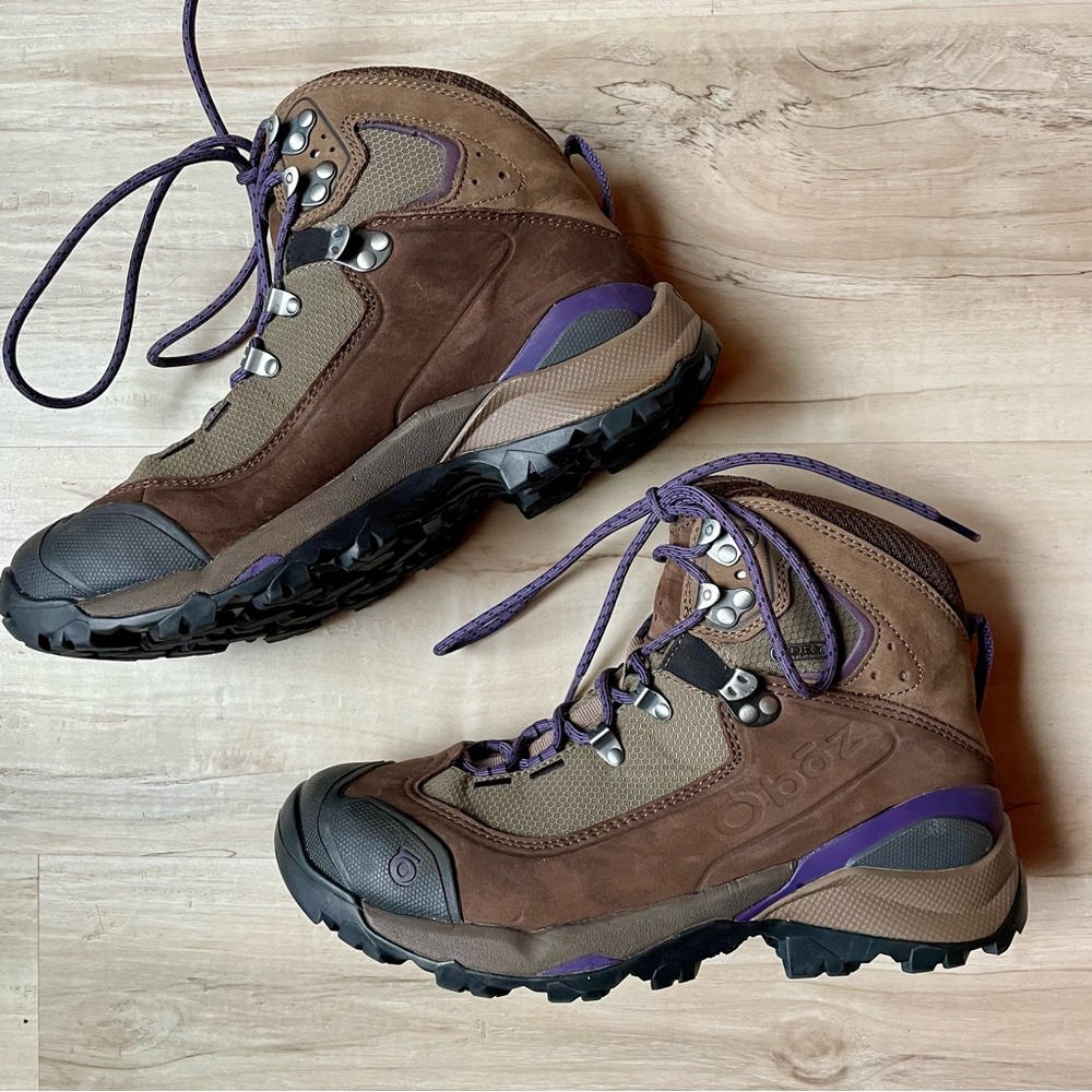 Oboz Bridger Brown and Purple Hiking Boots